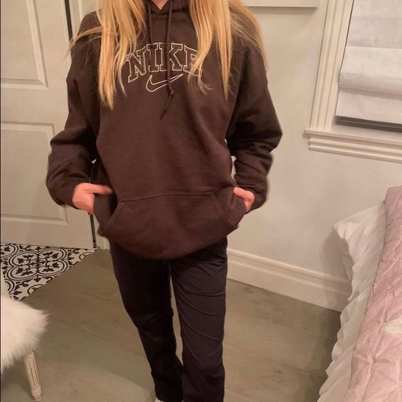 Nike Shirts | Brown Custom Embroidered Nike Hoodie | Color: Brown | Size: S | Jesterkatherine's Closet
